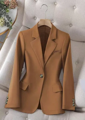 Women's Plus Size Casual Fashion Elegant Commuter Solid-Color Long Sleeve Blazer