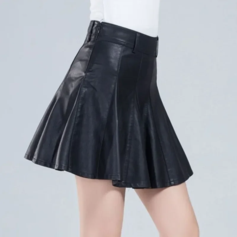 Woman Skirts Elegant Plus Size New Fashion Korean Style Genuine Real Leather Skirts High Waist Mini Skirt Womens Sexy Skirt - Image 2