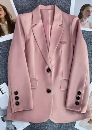 Elegant Office Lady Blazers for Women 2025 Fashion Long Sleeve Single Button Blazer Coats Female Top Suit Jackets Outerwears