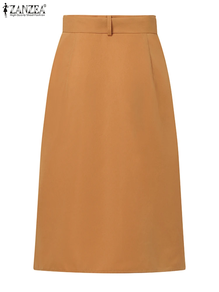 ZANZEA Cargo Skirts Elegant Women Evangelical Faldas Mujer Office Lady High Waist Saias Summer 2024 Casual Buttons Up Jupes - Image 5
