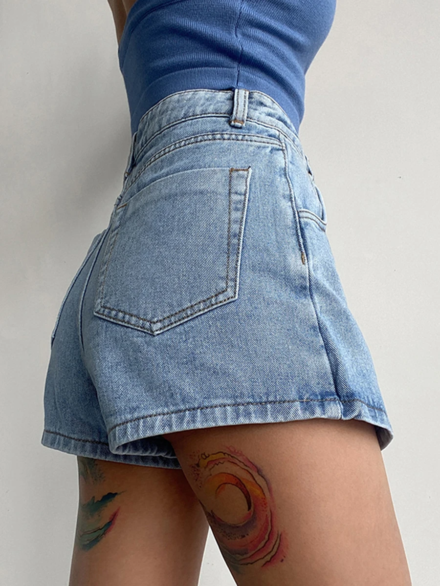 plus Size Women's High Waist A-Line Skirt Jeans Uneven Length Anti-Light Loose Fit Denim Skirts for Summer - Image 5