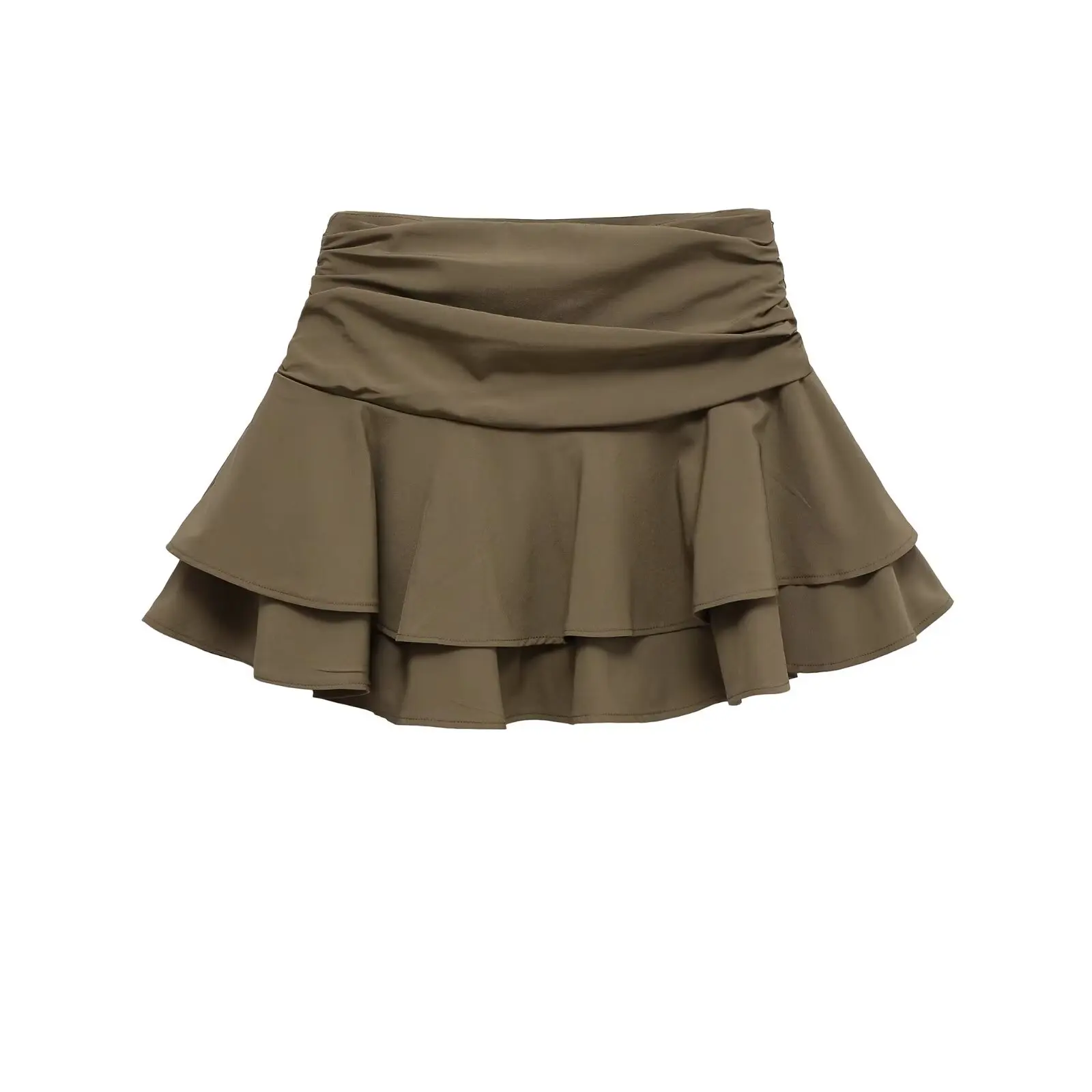 ETJ 2025 women's summer new sexy fashion hot girl style flouncy stacked decoration mid-waist short skirt pants - Image 3