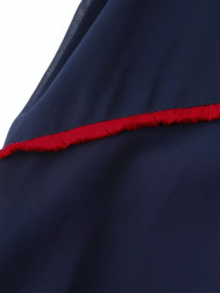 Summer O-neck Sleeveless Patchwork Contrasting Tassel Decoration Long Dress Women Backless Chiffon Hem Dress Female Sexy Wear - Image 5