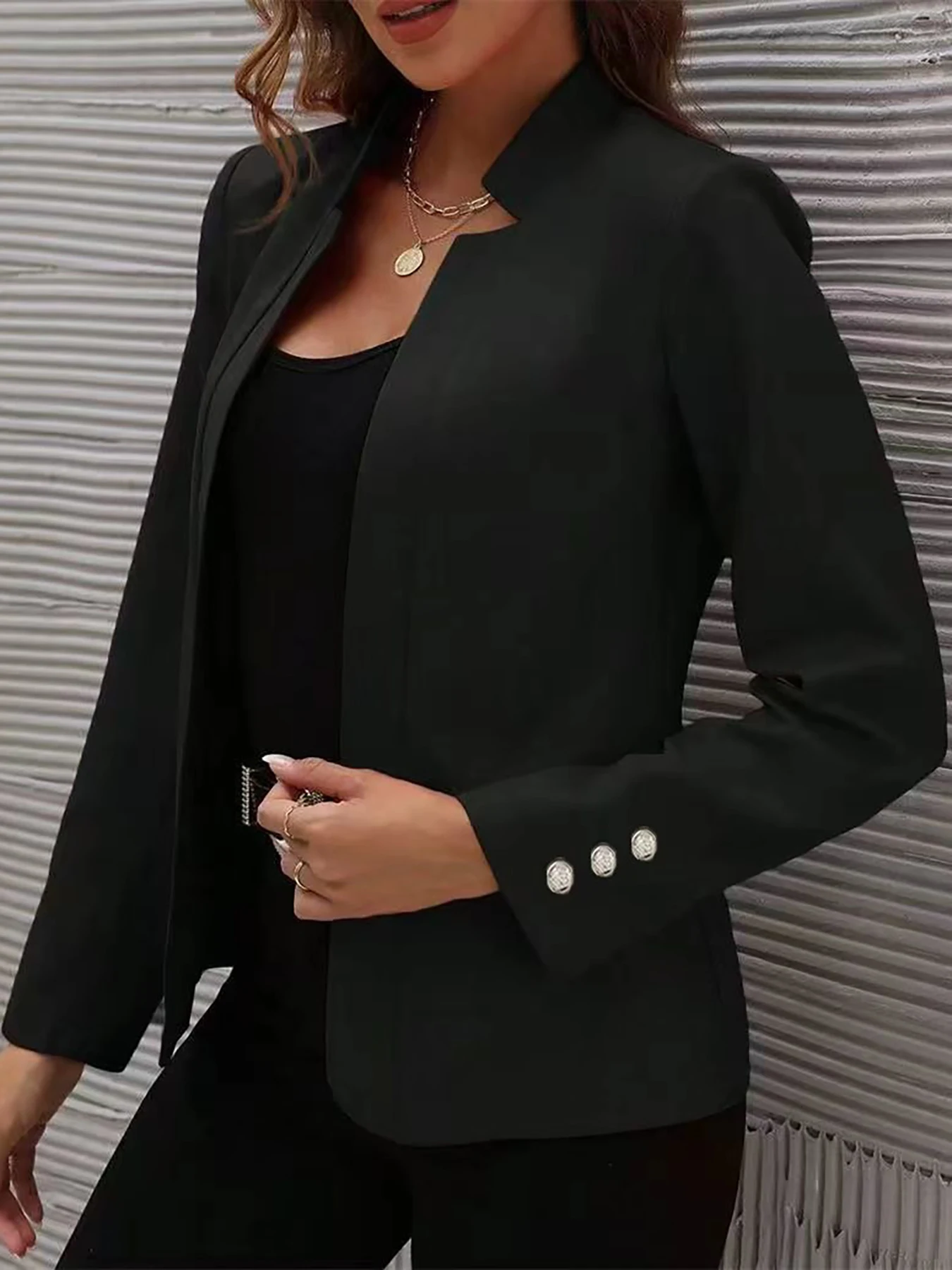 European and American Style Spring and Autumn Casual Jackets, Trendy Must-Have Women's Cardigans, Women's Fashionable Blazers, Women's Slim-Fit Cardigans, Long-Sleeve Style, Suitable for Spring and Autumn, Machine Washable, Casual Women's Clothing - Image 2