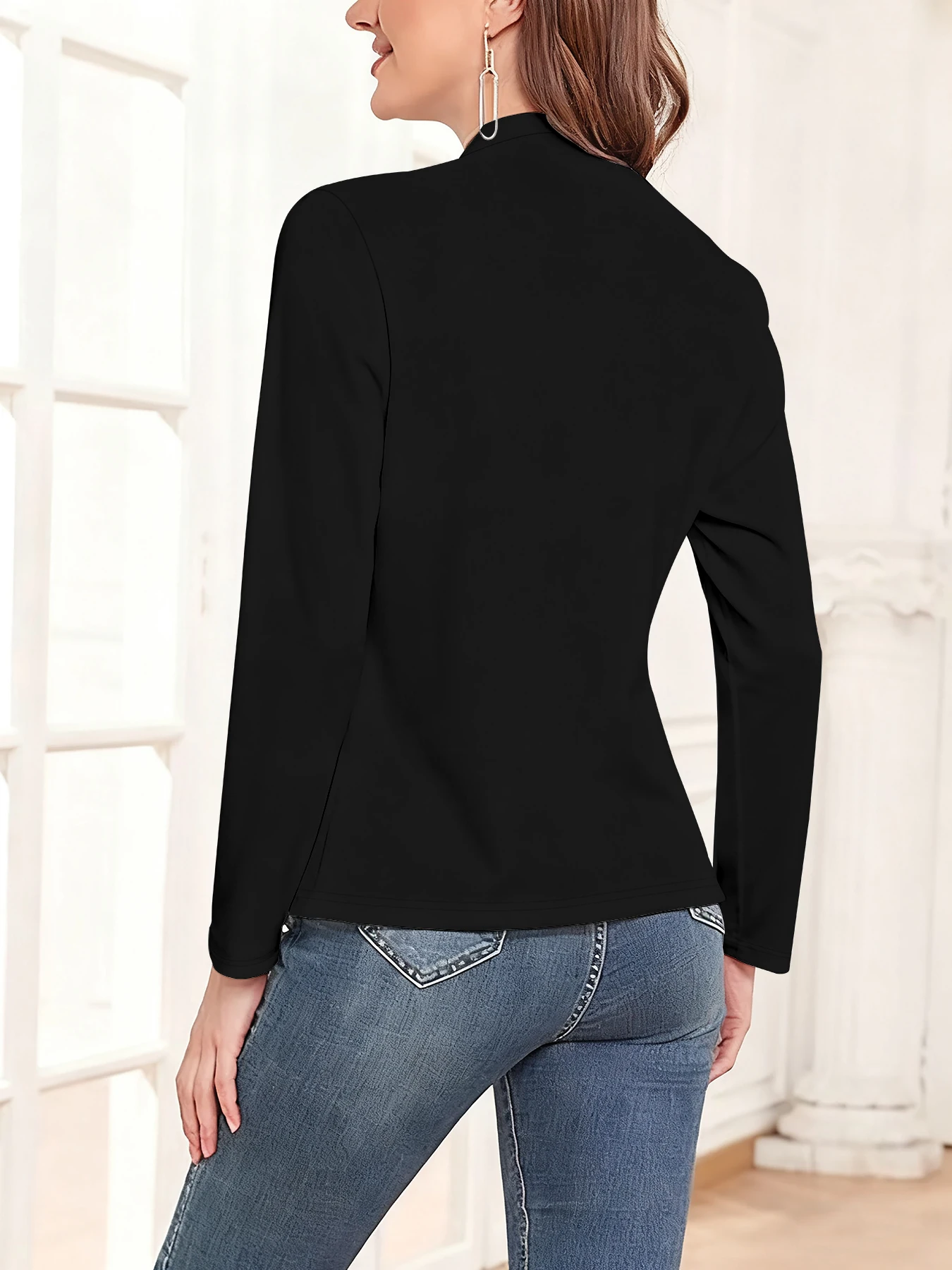 European and American Style Spring and Autumn Casual Jackets, Trendy Must-Have Women's Cardigans, Women's Fashionable Blazers, Women's Slim-Fit Cardigans, Long-Sleeve Style, Suitable for Spring and Autumn, Machine Washable, Casual Women's Clothing - Image 5