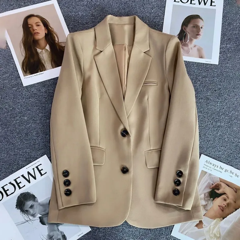 Elegant Office Lady Blazers for Women 2025 Fashion Long Sleeve Single Button Blazer Coats Female Top Suit Jackets Outerwears - Image 3