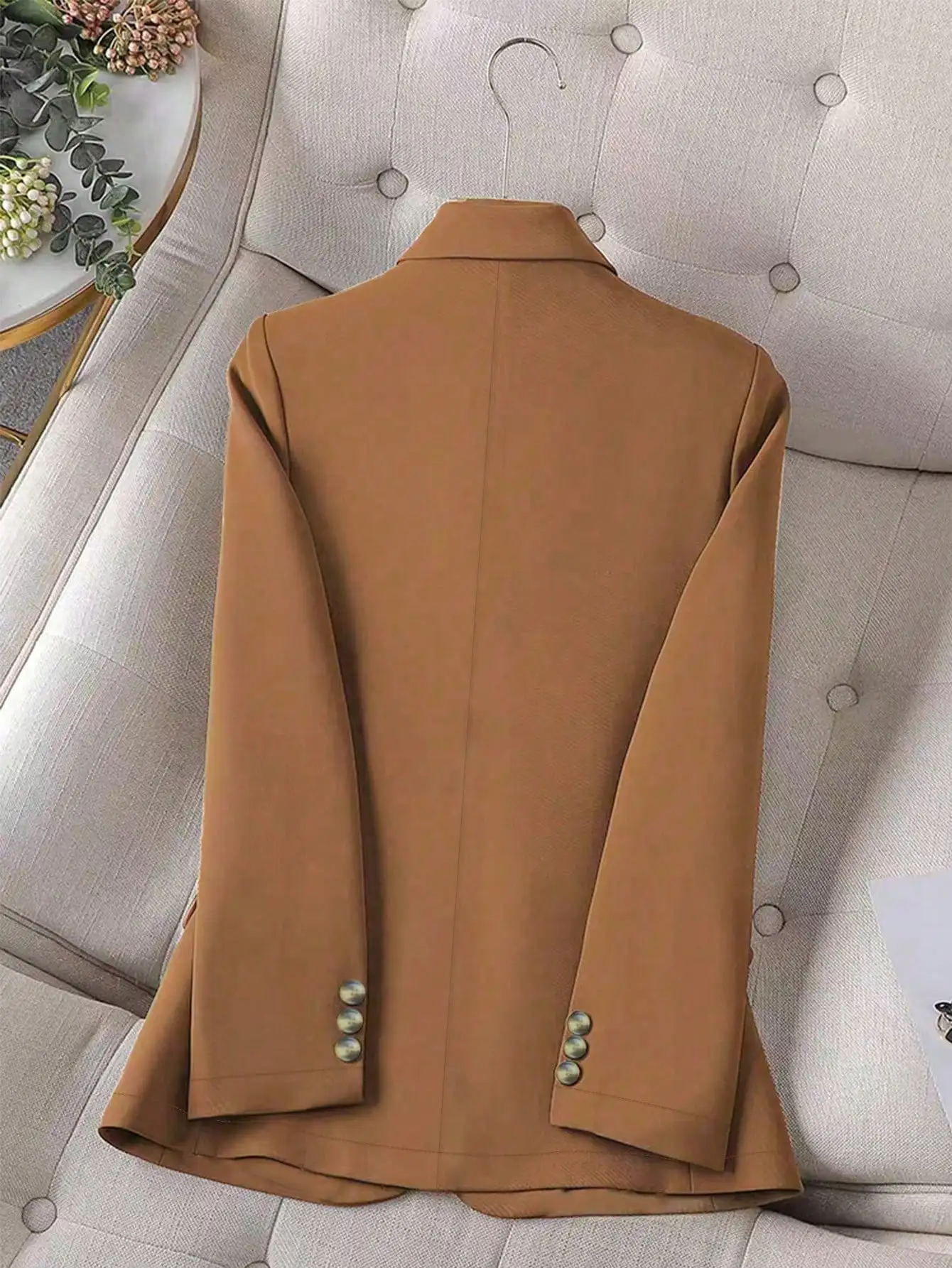 Women's Plus Size Casual Fashion Elegant Commuter Solid-Color Long Sleeve Blazer - Image 2