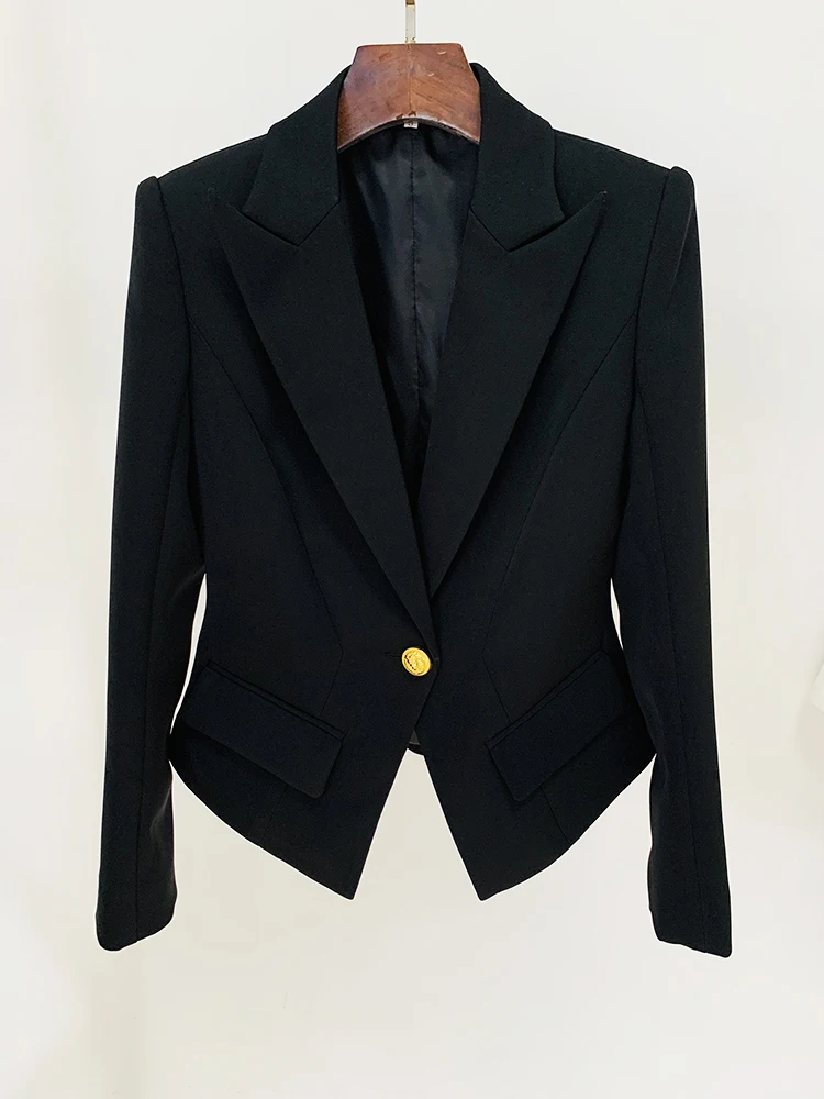 HIGH STREET Newest 2026 Designer Fashion Jacket Women's Slim Fitting Single Button Lapel Blazer 3 Colors - Image 2
