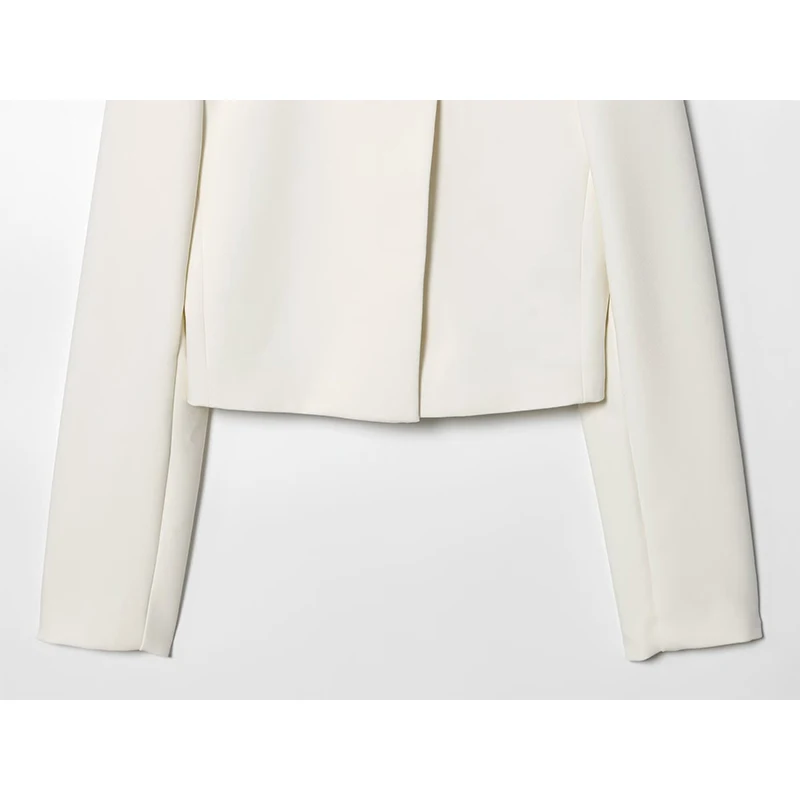 YENKYE 2025 Women Front Button Long Sleeve Elegant Crop Blazer High Street Chic Lady Coat Autumn Tops - Image 5