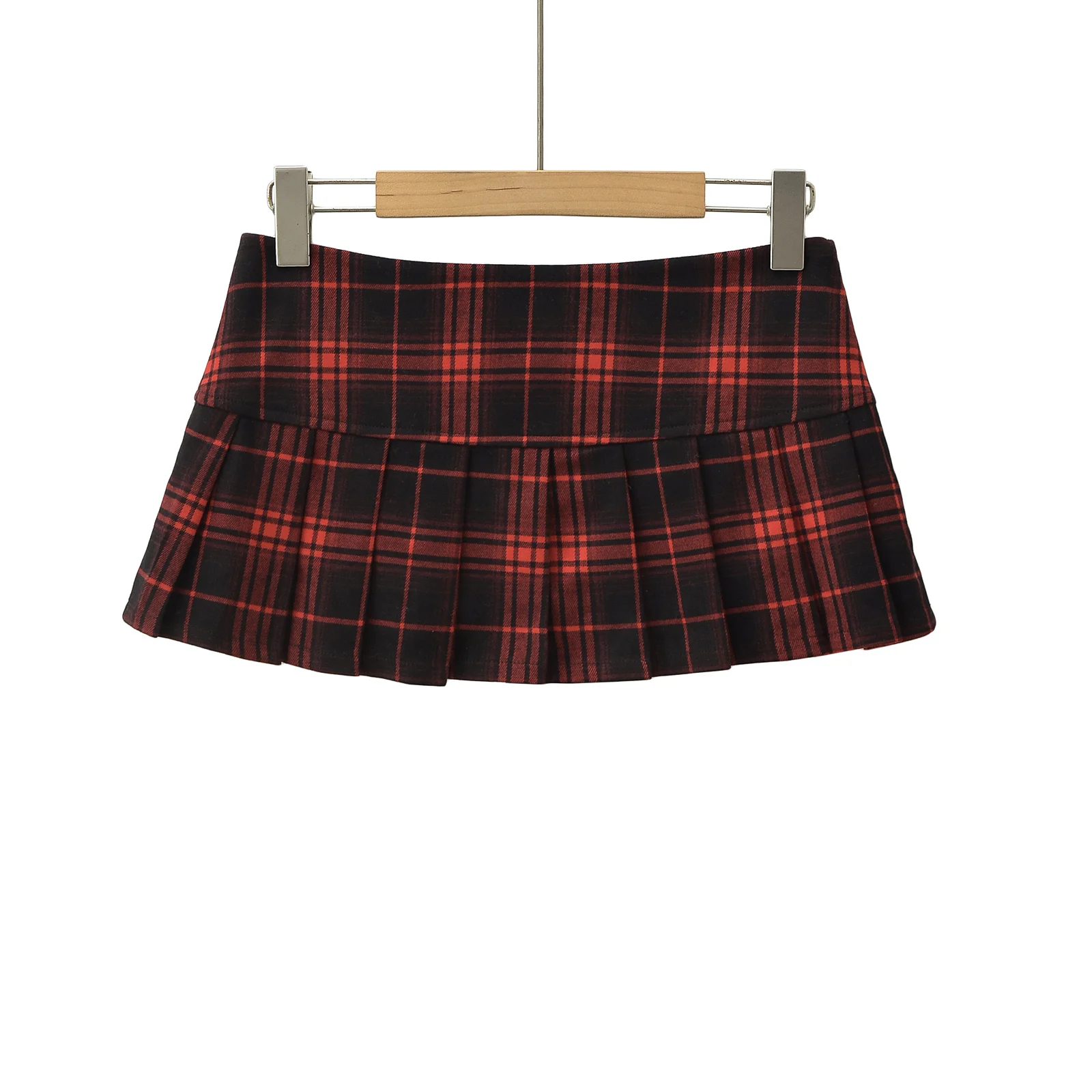 Summer Mini Skirts For Woman Vintage Korean Fashion Red Plaid Skirt Women Y2k Clothes Skirts Buttons Pleated Skirts Preppy Style - Image 4
