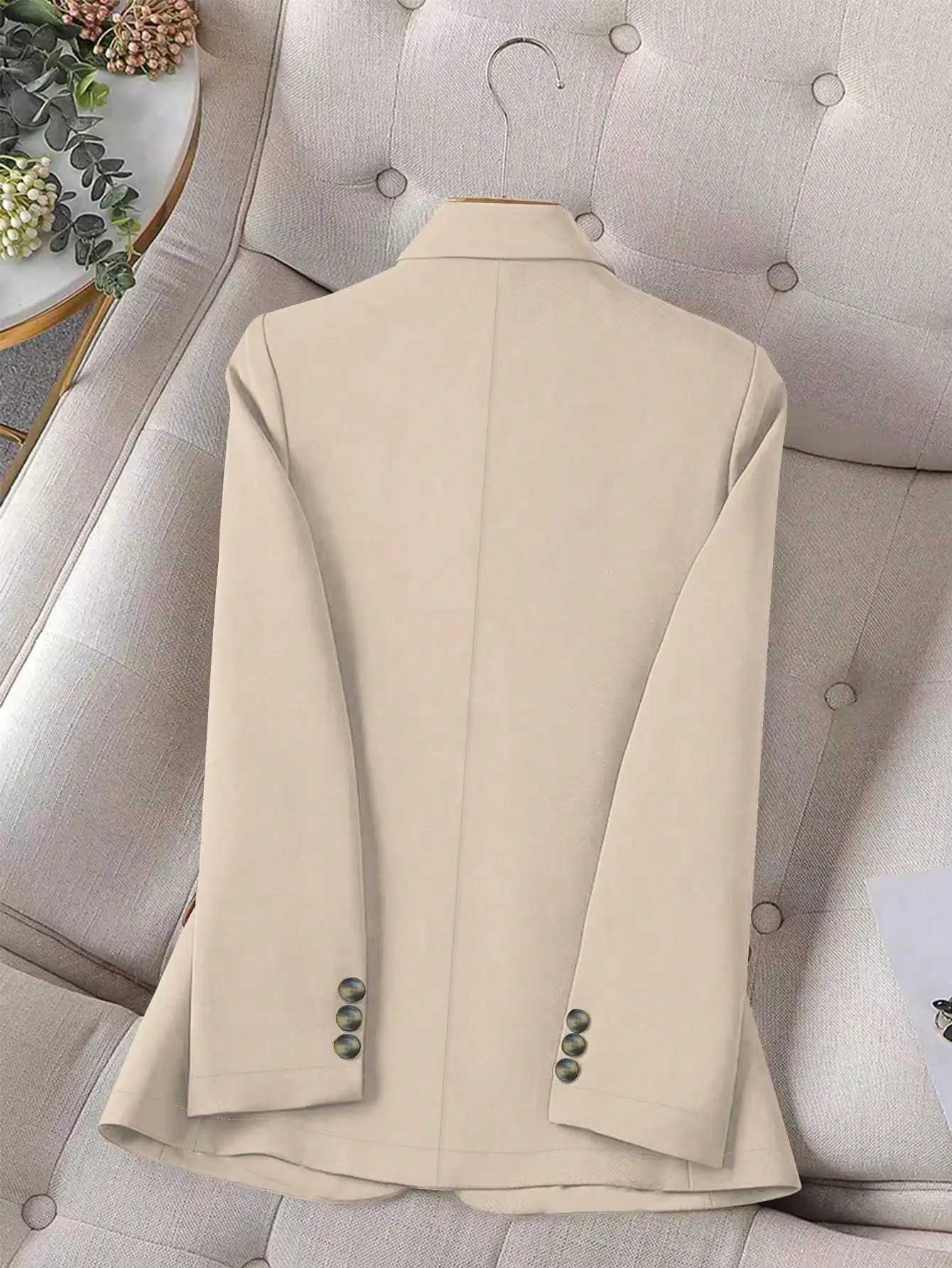 Women's Plus Size Casual Fashion Elegant Commuter Solid-Color Long Sleeve Blazer - Image 6
