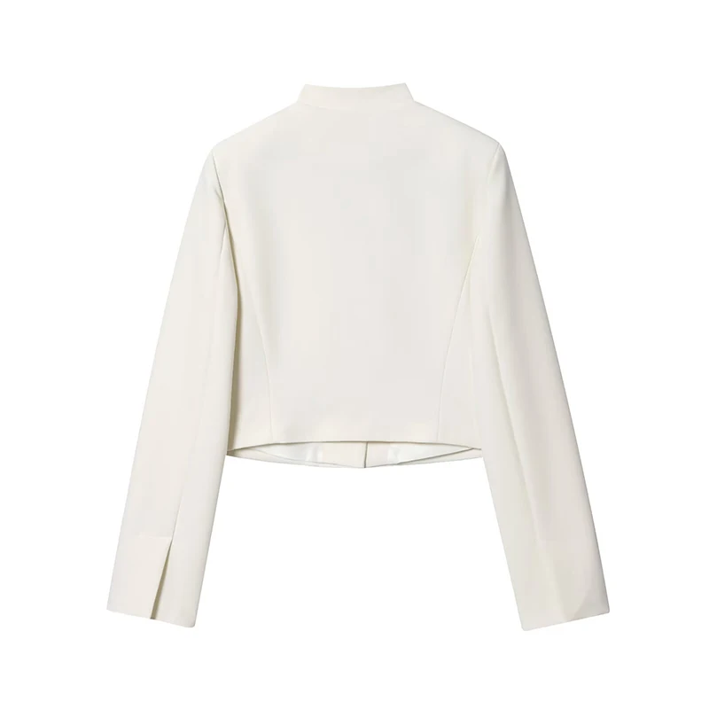 YENKYE 2025 Women Front Button Long Sleeve Elegant Crop Blazer High Street Chic Lady Coat Autumn Tops - Image 3