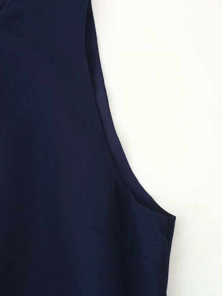 Summer O-neck Sleeveless Patchwork Contrasting Tassel Decoration Long Dress Women Backless Chiffon Hem Dress Female Sexy Wear - Image 4